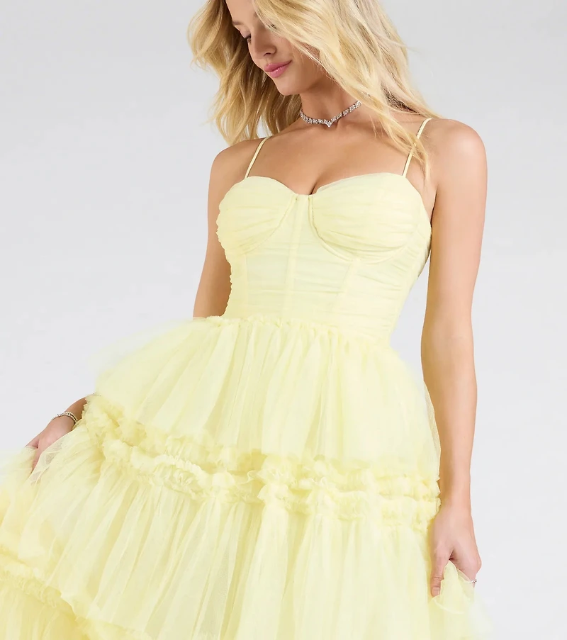 Harper Corset Ruffle A-Line Formal Dress
