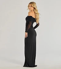 Katana Off The Shoulder Long Sleeve Dress