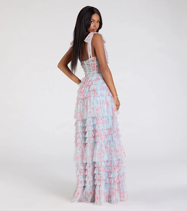 jaci rhinestone embroidered mesh formal dress Windsor Taylor Corset ensemble
