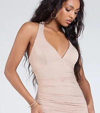 Ayla Lace-Up Slit Mermaid Glitter Formal Dress
