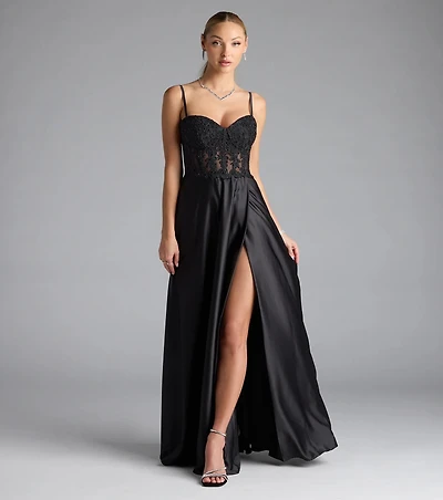 Antonina Sweetheart Corset A-Line Satin Formal Dress
