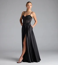 Antonina Sweetheart Corset A-Line Satin Formal Dress