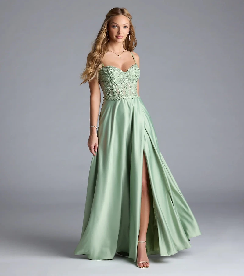 Antonina Sweetheart Corset A-Line Satin Formal Dress