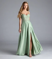 Antonina Sweetheart Corset A-Line Satin Formal Dress