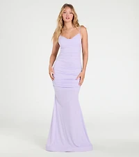 Klarissa Cowl Neck Mermaid Glitter Formal Dress