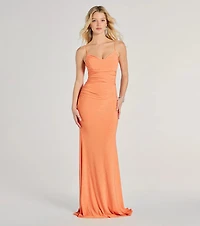 Patricia Glitter Cowl Neck Column Dress