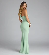 Katarina Halter Slit Mermaid Formal Dress