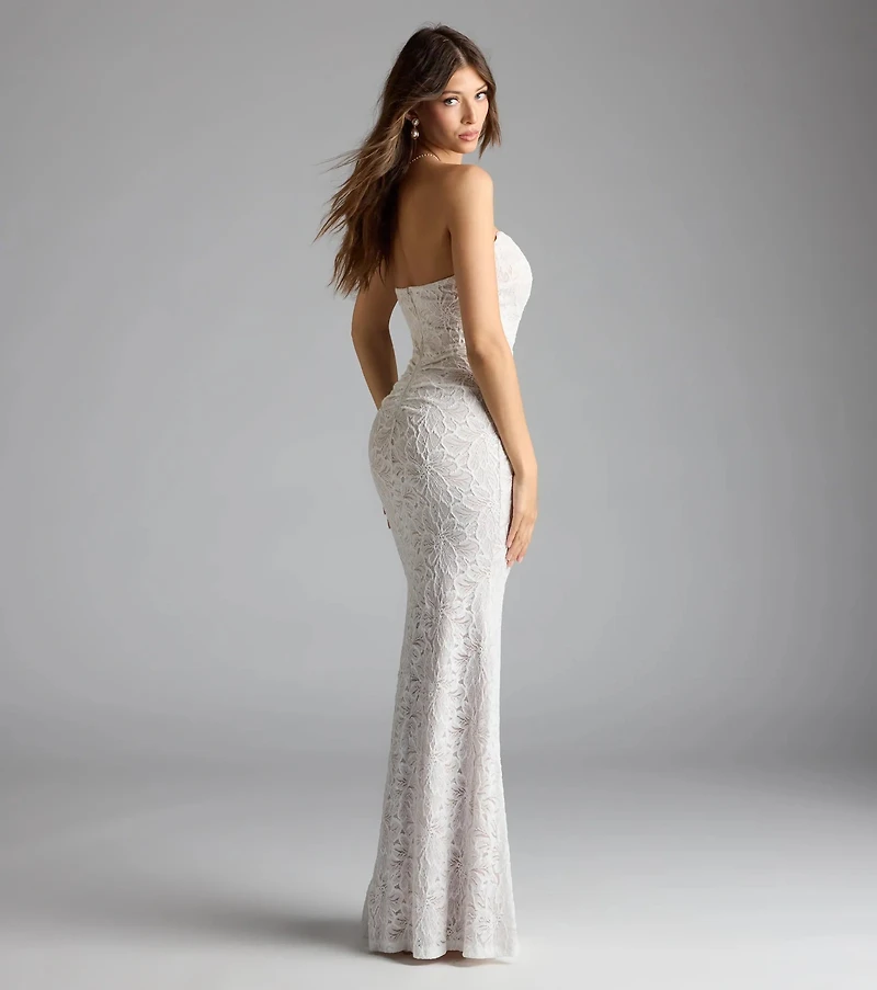 Frida Strapless Mermaid Lace Formal Dress