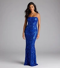 Sarai Mermaid Sequin Beaded Formal Dress