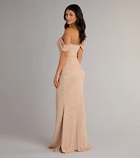 Airlie Formal Glitter Off-The-Shoulder Dress