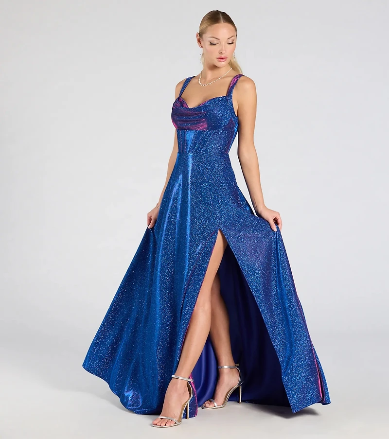 slim fit dress slacks La Femme 25981 Sapphire Blue Prom Dress Sapphire Blue / 4 main image 1
