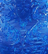 Marisol Lace-Up Column Sequin Satin Formal Dress