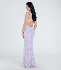 Estella V-Neck Column Long Sequin Formal Dress
