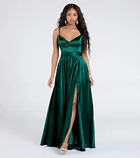 Emilie Satin Tie-Back A-Line Formal Dress