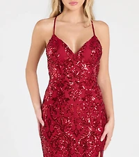 Violetta Sequin Lace-Up Mermaid Dress