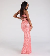 Khloe Strappy Back Mermaid Sequin Formal Dress