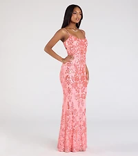 Khloe Strappy Back Mermaid Sequin Formal Dress