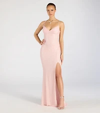 Valeria Cutout Lace-Up Sequin Beaded Formal Dress