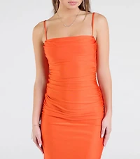 Ella Cowl Neck Satin Dress