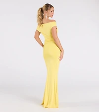 Teagan Sleeveless Cowl Neck Slim Formal Dress