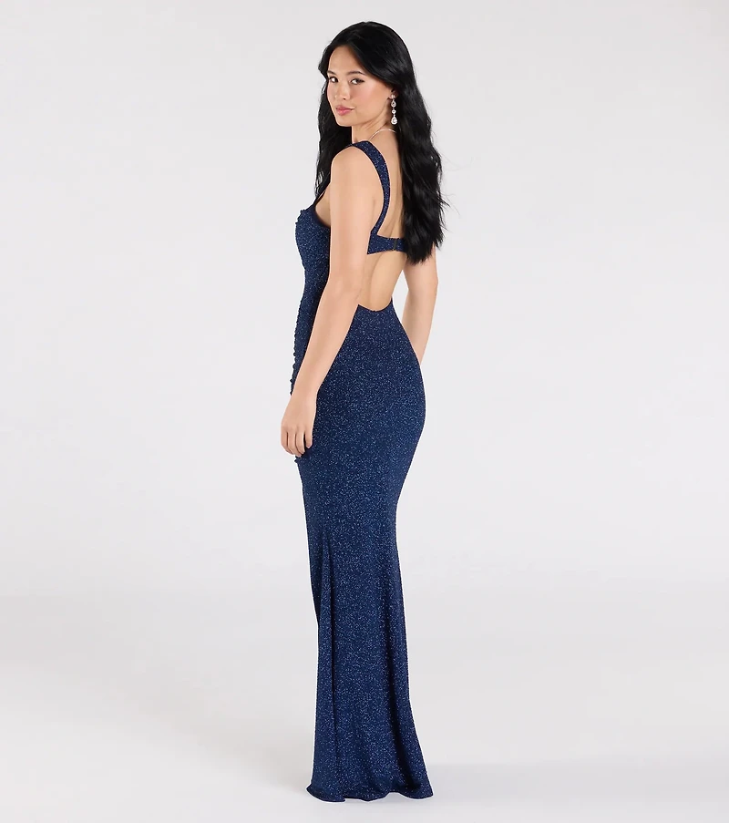 Drew Open Back Glitter Mermaid Dress