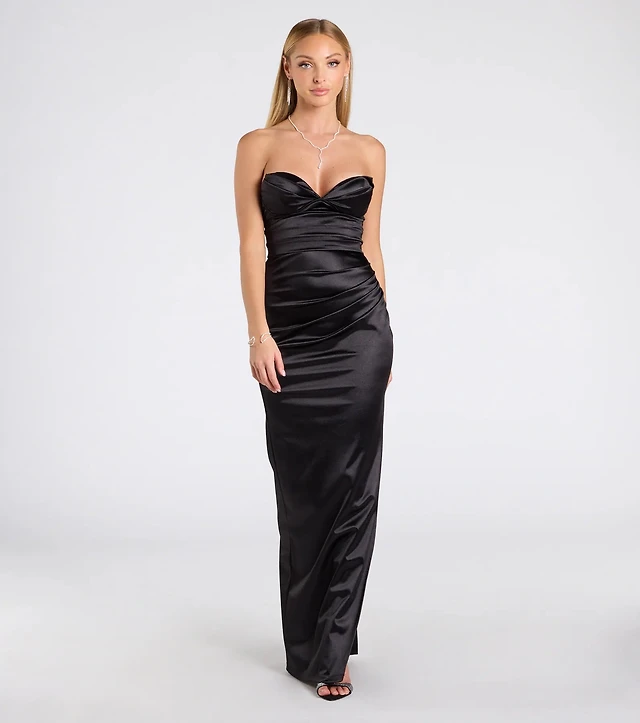 Express Mesh Printed Strapless Sweetheart Maxi Dress | Liberty Center