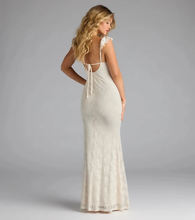 square neckline wedding dress lace Charming Romantic Lace Square Neck Vintage Wedding Dresses WD052  bridalsew