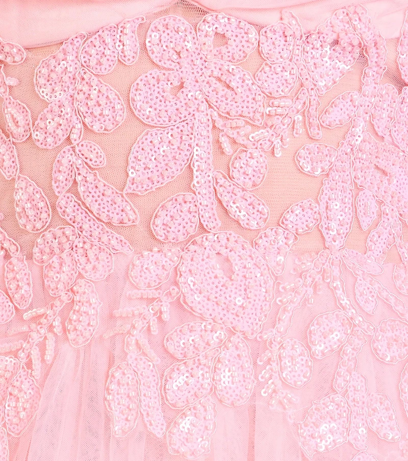 Alia Sequin Applique A-Line Tulle Formal Dress