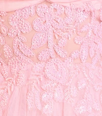Alia Sequin Applique A-Line Tulle Formal Dress