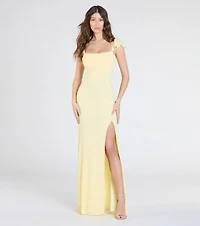 Tanya Lace-Up Slit Mermaid Beaded Formal Dress