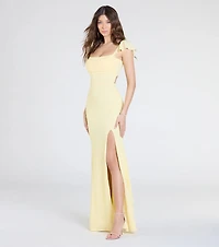 Tanya Lace-Up Slit Mermaid Beaded Formal Dress
