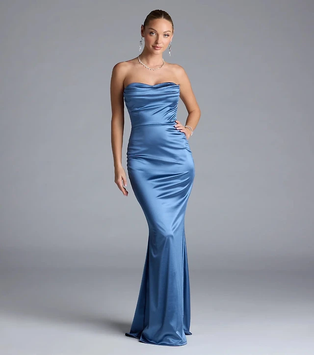 nahla formal satin mermaid dress Nahla Formal Satin Mermaid Dress