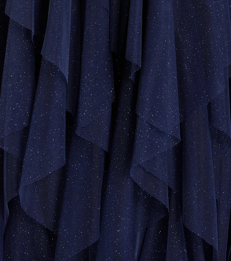 Indiana V-Neck Corset Ruffle A-Line Formal Dress