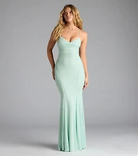 Liz Lace-Up Mermaid Glitter Formal Dress