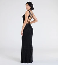 Shelia Lace-Up Mermaid Glitter Formal Dress