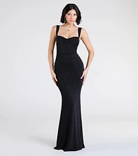 Shelia Lace-Up Mermaid Glitter Formal Dress