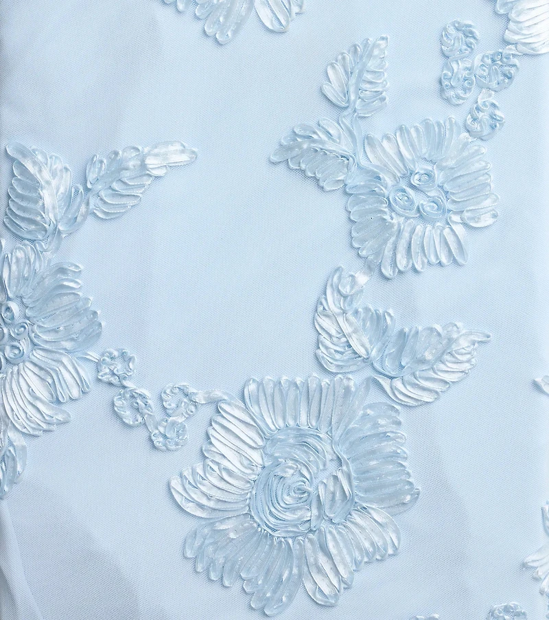 Gabi Lace-Up Floral Trim Mermaid Formal Dress