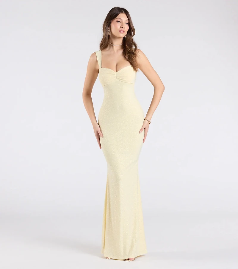 Halie Open Back Mermaid Glitter Formal Dress