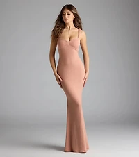 Halie Open Back Mermaid Glitter Formal Dress