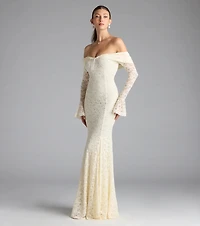 Blakely Off-The-Shoulder Mermaid Lace Formal Dress