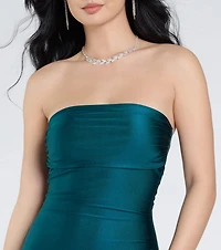 Cheryl Strapless Slit Mermaid Formal Dress