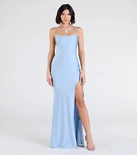 Delia Formal Cowl Neck Long Dress