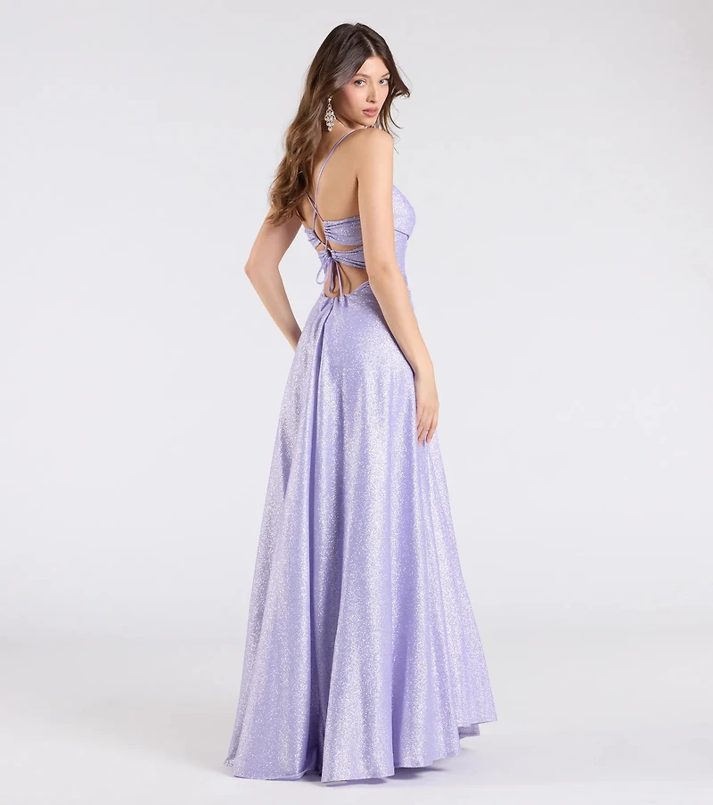 Hattie Glitter Corset Lace-Up Ball Gown