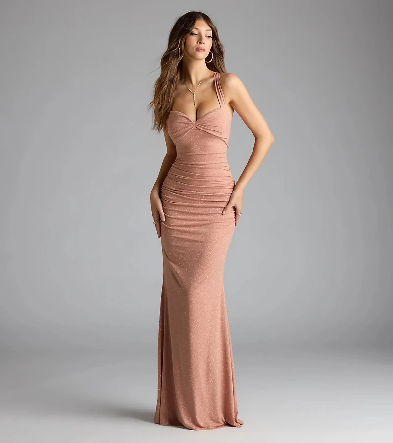 Tatiana Lace-Up Mermaid Glitter Formal Dress