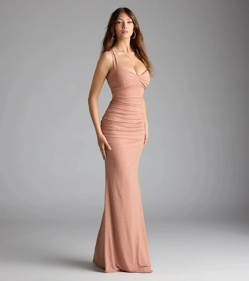 Tatiana Lace-Up Mermaid Glitter Formal Dress