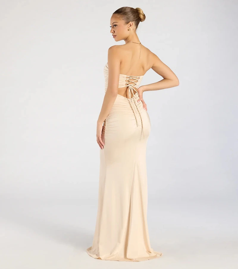 Georgina Strapless Lace-Up Mermaid Formal Dress