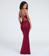 Joan Lace-Up Mermaid Glitter Formal Dress