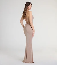 Joan Lace-Up Mermaid Glitter Formal Dress
