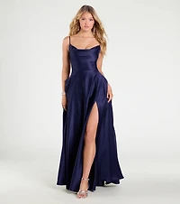 Winslow Formal Satin Lace-Up Dress