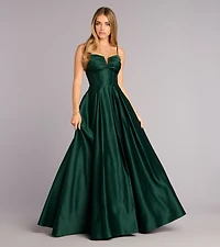 Roxanne Satin A-Line Ball Gown